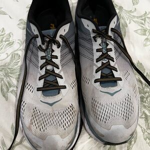 Hoka One One Men's White and Black Athletic Shoes